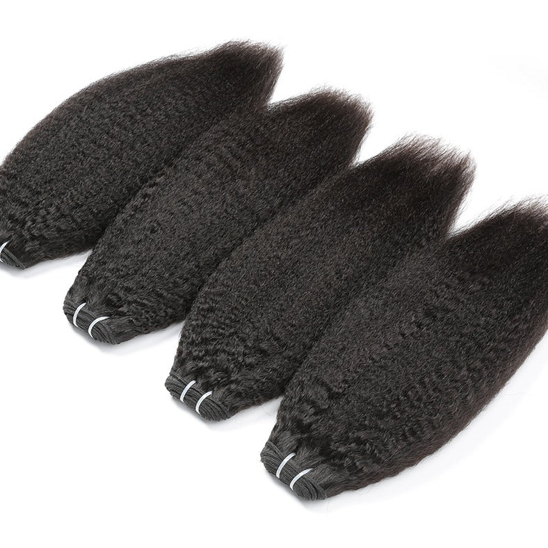 1B Kinky Straight Wefts - MINI ( 2 Bundles )